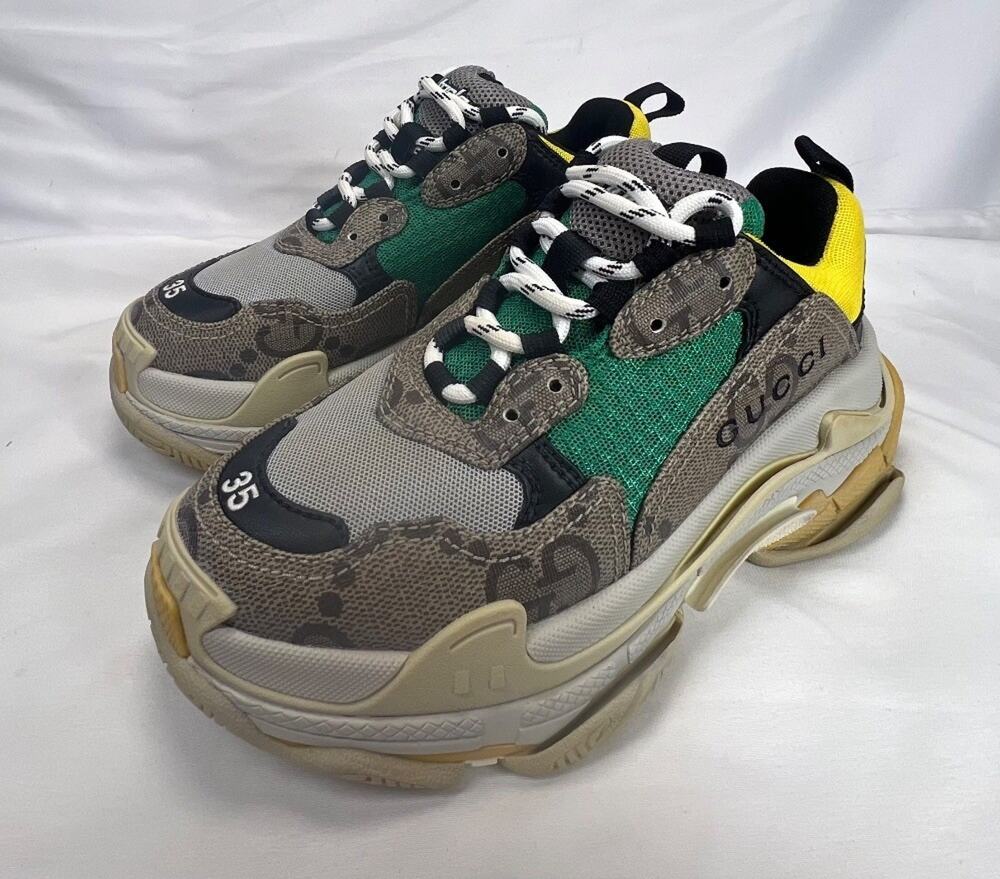 Gucci x Balenciaga Triple S Hacker Project Collab US 5 Green/Beige SPB-CA 356067
